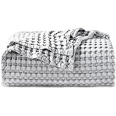 BEDSURE Cotton Waffle Weave Blanket King Size Soft Blankets Cooling Bamboo Blankets Breathable Blanket Layer 104x90 Inches Review: Pros & Cons