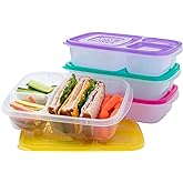 EasyLunchboxes 3 Compartment Bento Containers Brights Review: Pros & Cons