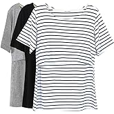 Smallshow Maternity Nursing T Shirt Stripe Black Grey Review: Pros & Cons